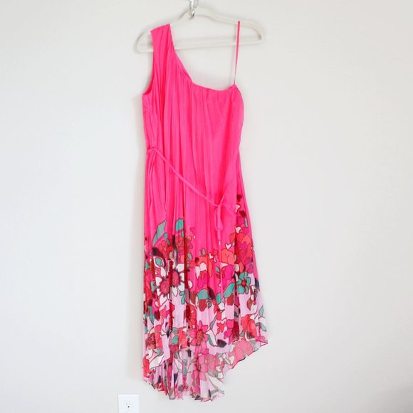 NWT Ted Baker Floral Pleated Asymmetrical Dress– Wedding & Party Ready - Picture 2 of 13